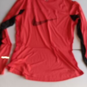 Nike Orange Red   Dry Fit Long Sleeve Shirt Size L